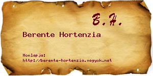 Berente Hortenzia névjegykártya